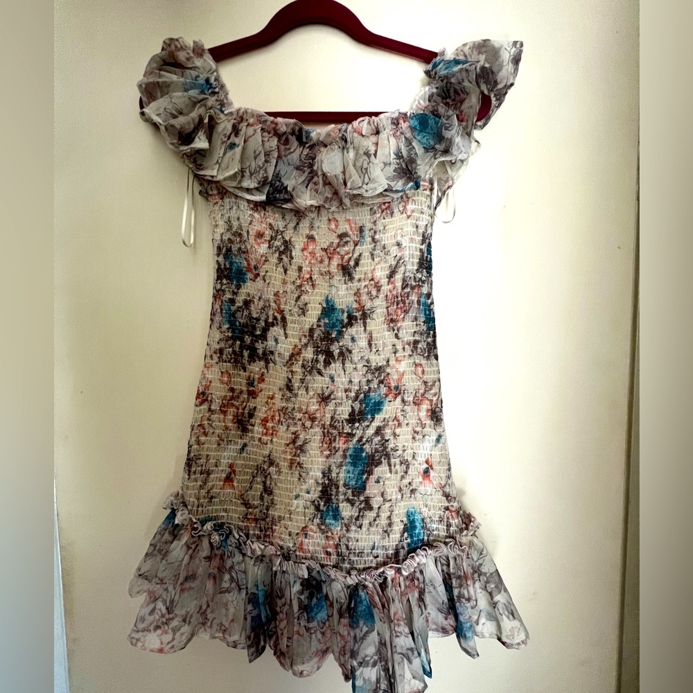 Cute off the shoulder mini dress , XS/Small size ( stretchy material)
